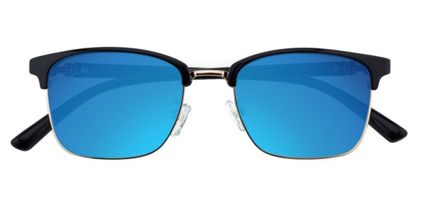 Browline|Rectangle Sunglasses, Full Frame Black/Golden TR90|Metal - SUP0999