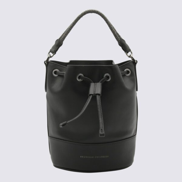 Brunello Cucinelli Black Leather Satchel Bag