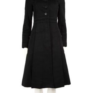 Burberry Black Wool Single Breasted Back Slit Coat