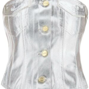 Bustier Top In Foil Denim