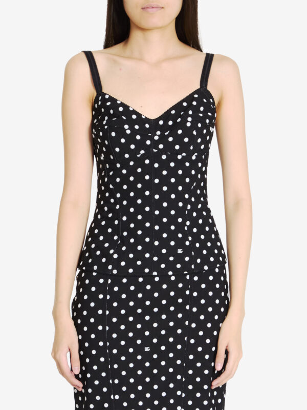 Bustier top with Polkadot print