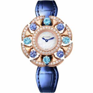 Bvlgari Rose Gold, Diamond, Topaz And Tanzanite Divas' Dream Watch 33Mm