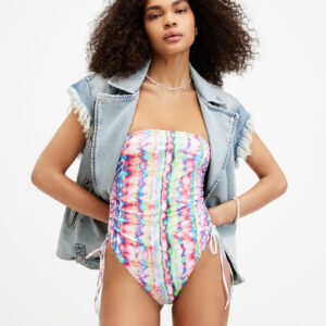 AllSaints Elisa Ruched Bandeau Swimsuit