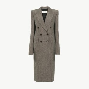 CHLOÉ Tailored coat in wool & cotton tweed Black Size 8 100% Wool, Horn Bubalus Bubalis, Farmed, COO India