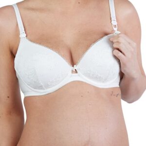 Cache Coeur Louise Embroidered Maternity/Nursing Bra in Ivory at Nordstrom, Size 36E