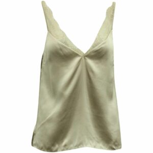 Cami NYC Lace Trimmed Silk Camisole Top in Beige, Women's (Size XS)