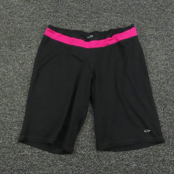 Champion Shorts Womens Large Black & Pink Compression Running Breathable Gym in White