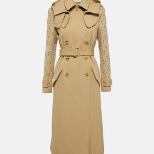 Chloé Broderie anglaise virgin wool trench coat