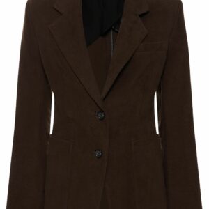 Cinched-waist Moleskin Cotton Blazer