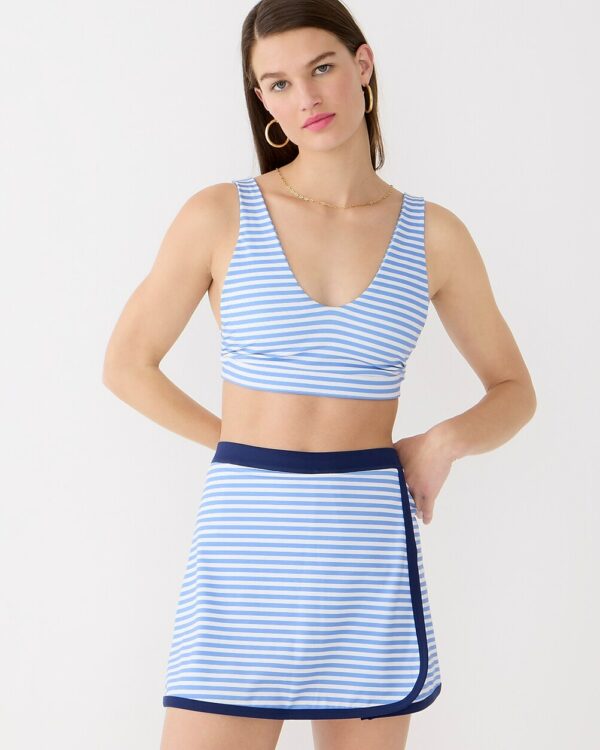 CloudStretch V-neck sports bra in reversible stripe