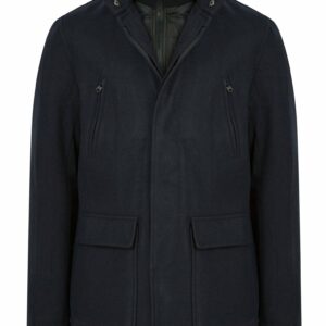 Coats / Jackets Clayne Wool Look Notch Collar Tailored Coat with Quilted Mock Insert in Navy / XXL - Tokyo Laundry