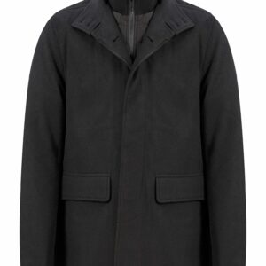 Coats / Jackets Indus Wool Look Funnel Neck Collar Tailored Coat with Quilted Mock Insert in Black / S - Tokyo Laundry