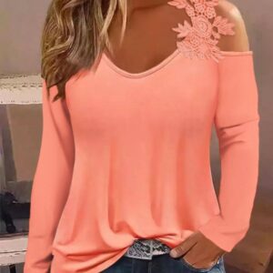 Cold Shoulder Lace Patch Top