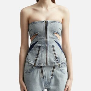 DARTED DENIM CORSET