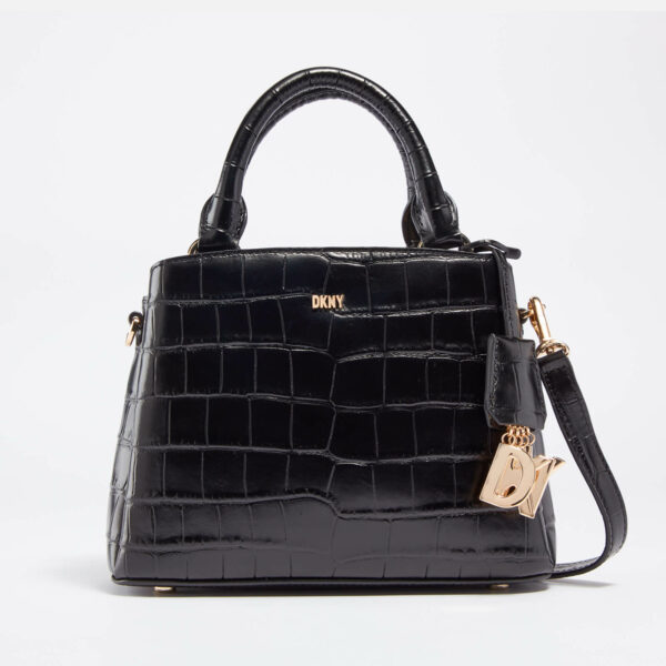 DKNY Paige Croc-Effect Leather Crossbody Satchel Bag