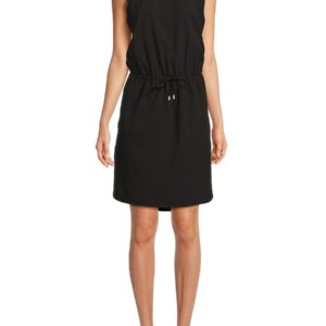 DKNY Women's Cinched Waist Drawstring Mini Dress - Black - Size 8