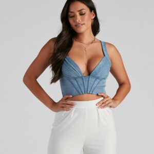 Denim Dream Pleated Corset