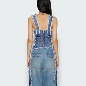 Distressed Denim Double Corset