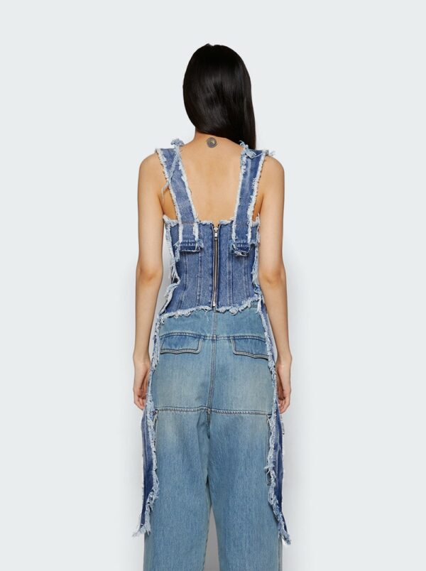 Distressed Denim Double Corset