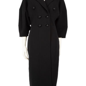 Dolce & Gabbana Black Wool Double-Breast Long Coat