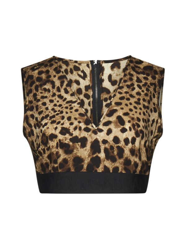 Dolce & Gabbana Leopard Printed Sleeveless Top