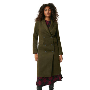 Dorothy Perkins Womens/Ladies Wool Look Double-Breasted Coat (S) (Khaki Green)