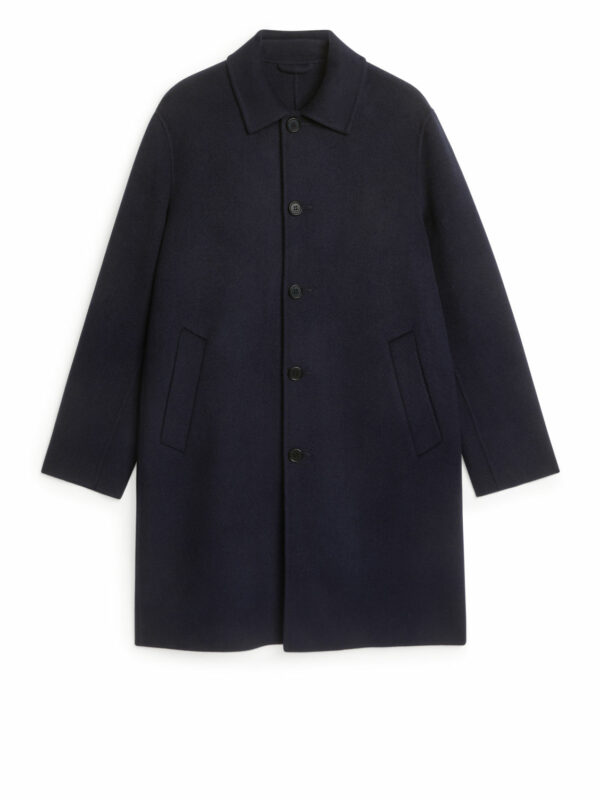 Double-Face Wool Blend Coat - Blue