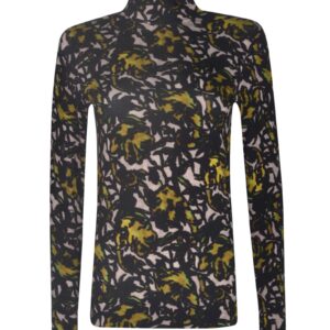 Dries Van Noten All-over Printed Turtleneck Top