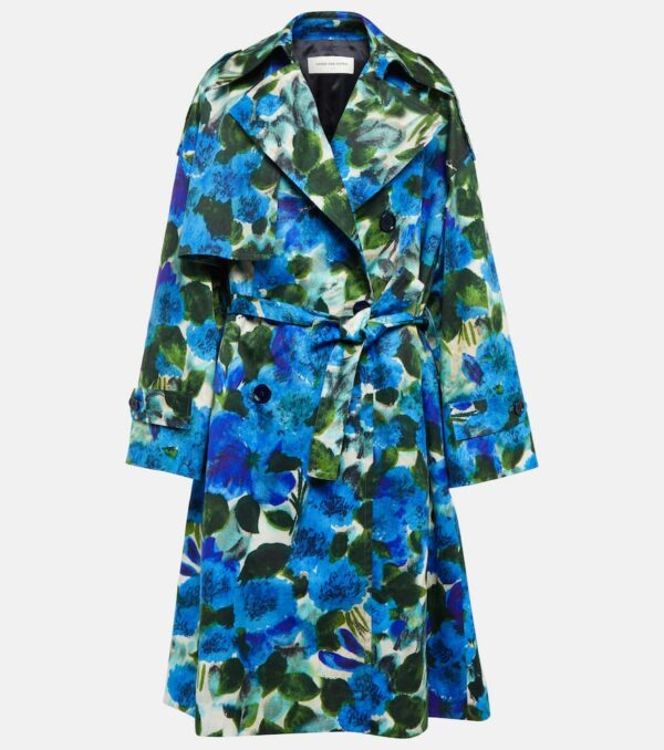 Dries Van Noten Floral cotton trench coat