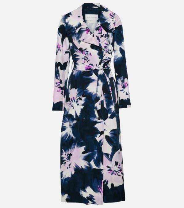 Dries Van Noten Floral printed trench coat