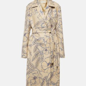 Dries Van Noten Floral wool-blend trench coat