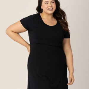 Eleanora Bamboo Maternity & Nursing Dress / Black