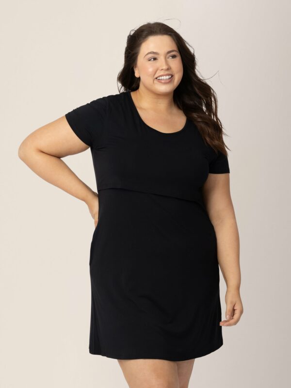 Eleanora Bamboo Maternity & Nursing Dress / Black