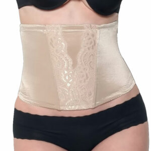 Elegant Waist Cincher Girdle Body Shaper with Tapered Back, Extra Large - Beige