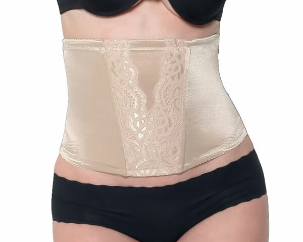 Elegant Waist Cincher Girdle Body Shaper with Tapered Back, Extra Large - Beige