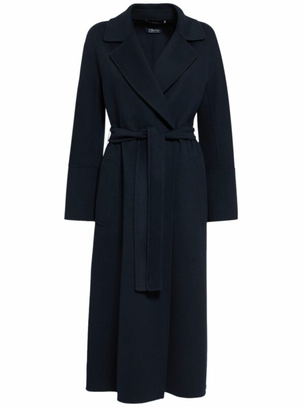 Elisa Double Wool Drape Belted Coat