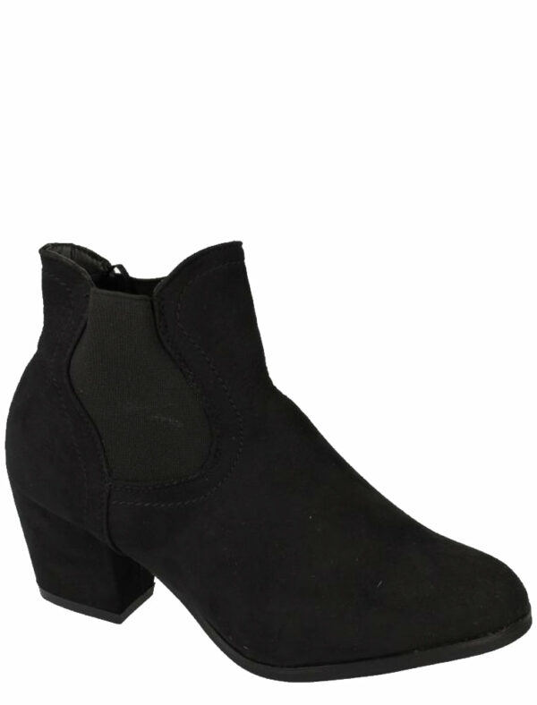 Elsie Elasticated Side Suedette Ankle Boots in Black / UK 4 - Tokyo Laundry