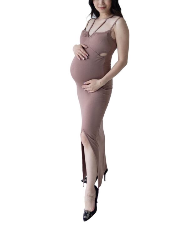 Emilia George Maternity Cutout Sleeveless Bella Dress - Mocha