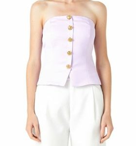 Endless Rose Women's Strapless Button Accent Corset