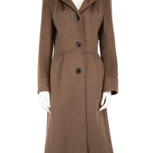 Escada Brown Angora Wool Long Coat