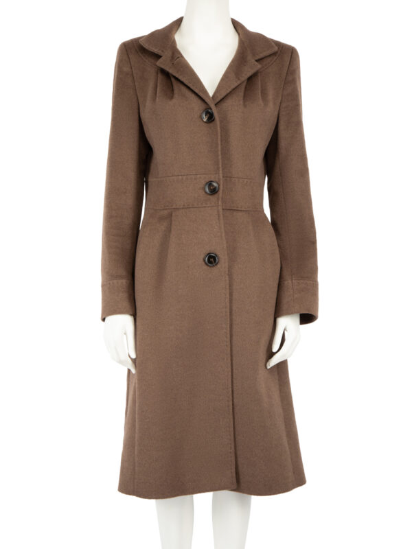 Escada Brown Angora Wool Long Coat