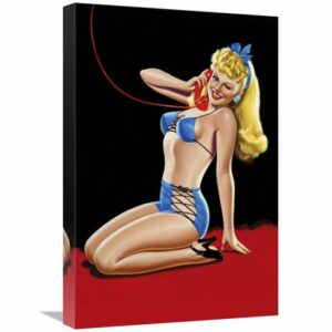 'Eyeful Magazine Pin up in Blue Bikini' Print on Wrapped Canvas