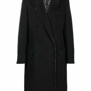 FENDI WOVEN WOOL COAT Size: 48, colour: BLACK