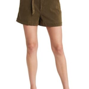 FRAME Cinched High Waist Shorts in Military Green at Nordstrom Rack, Size 23