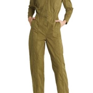 FRAME Cinched Waist Cotton Twill Jumpsuit in Washed Surplus at Nordstrom Rack, Size X-Small