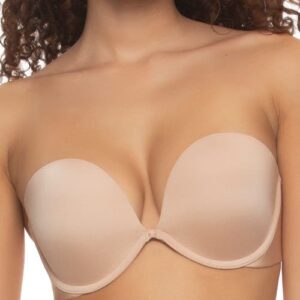 Felina Evolve Underwire Convertible Strapless Push-Up Plunge Bra in Warm Neutral at Nordstrom, Size 32Ddd