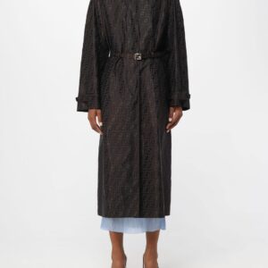 Fendi trench coat in cotton blend with monogram pattern