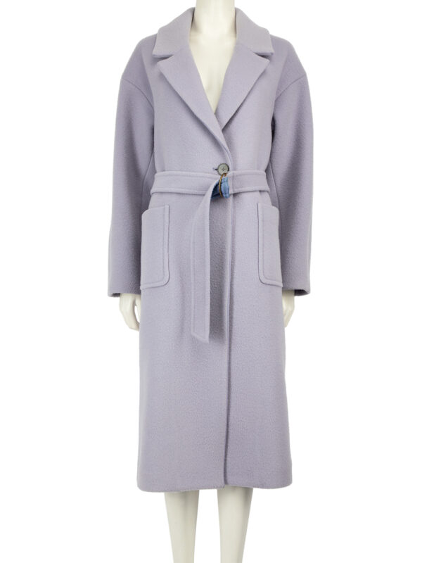 Forte_Forte Purple Wool Belted Long Coat