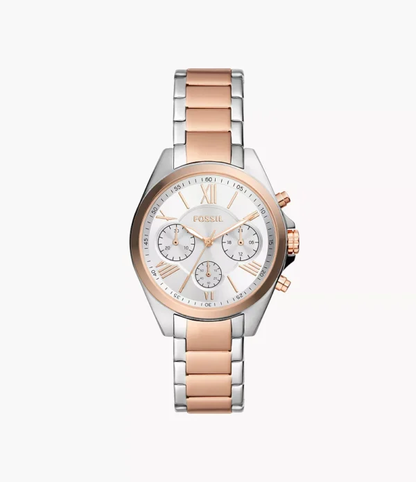 Fossil Outlet Women's Modern Courier Chronograph Two-Tone Stainless Steel Watch