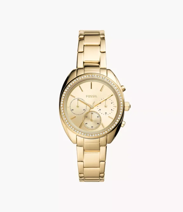 Fossil Outlet Women's Vale Chronograph Gold-Tone Stainless Steel Watch